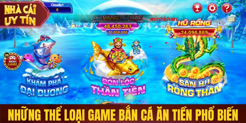 Bắn Cá Ăn Tiền Online - Săn Cá Đổi Thưởng, Chơi Là Có Lãi Những thể loại game bắn cá ăn tiền phổ biến nhất hiện nay